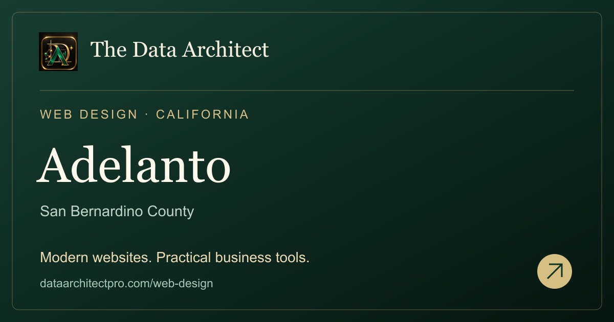 The Data Architect — web design in Adelanto, California