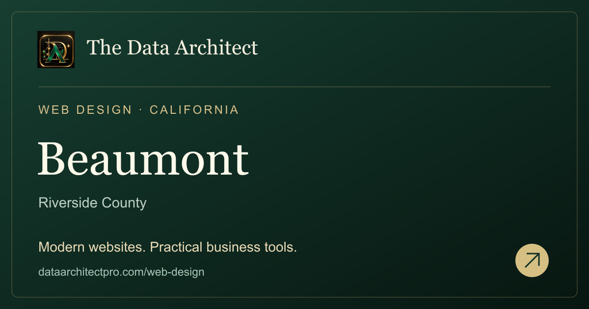 The Data Architect — web design in Beaumont, California