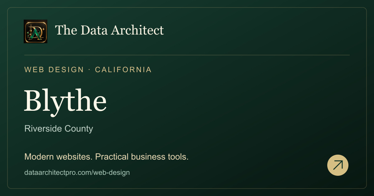 The Data Architect — web design in Blythe, California