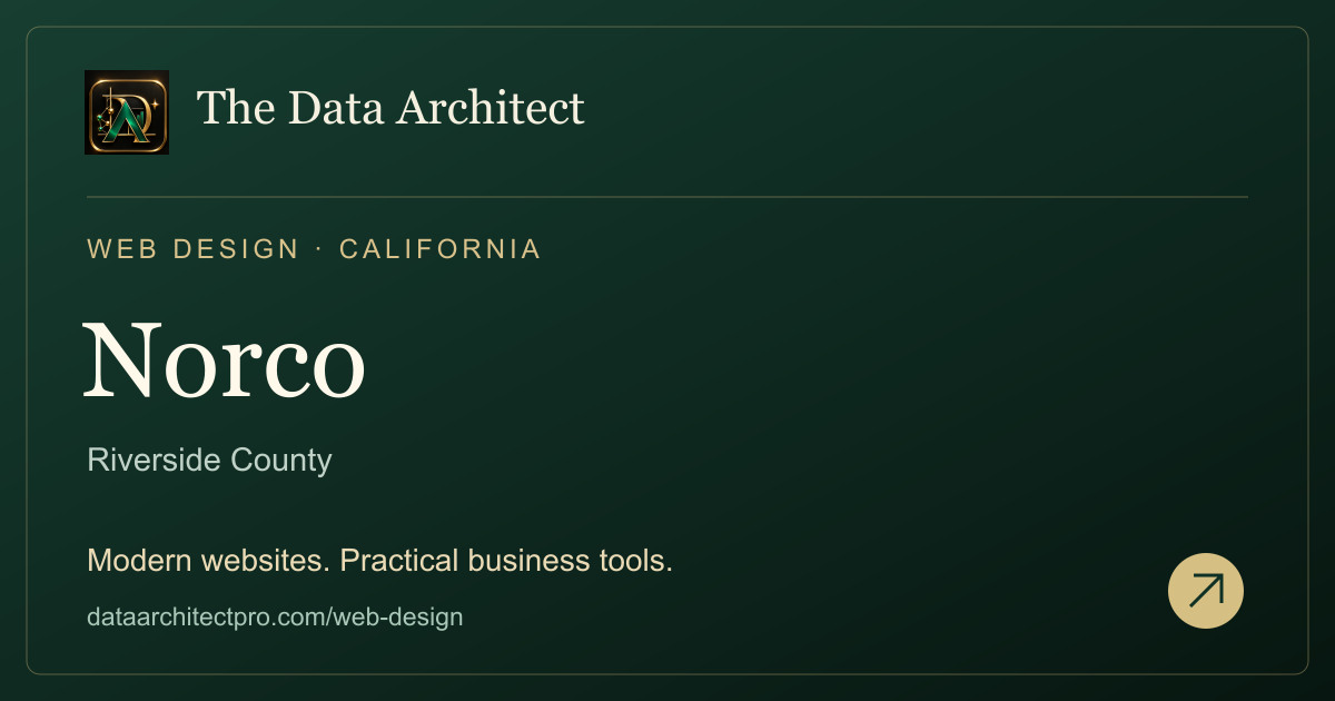 The Data Architect — web design in Norco, California