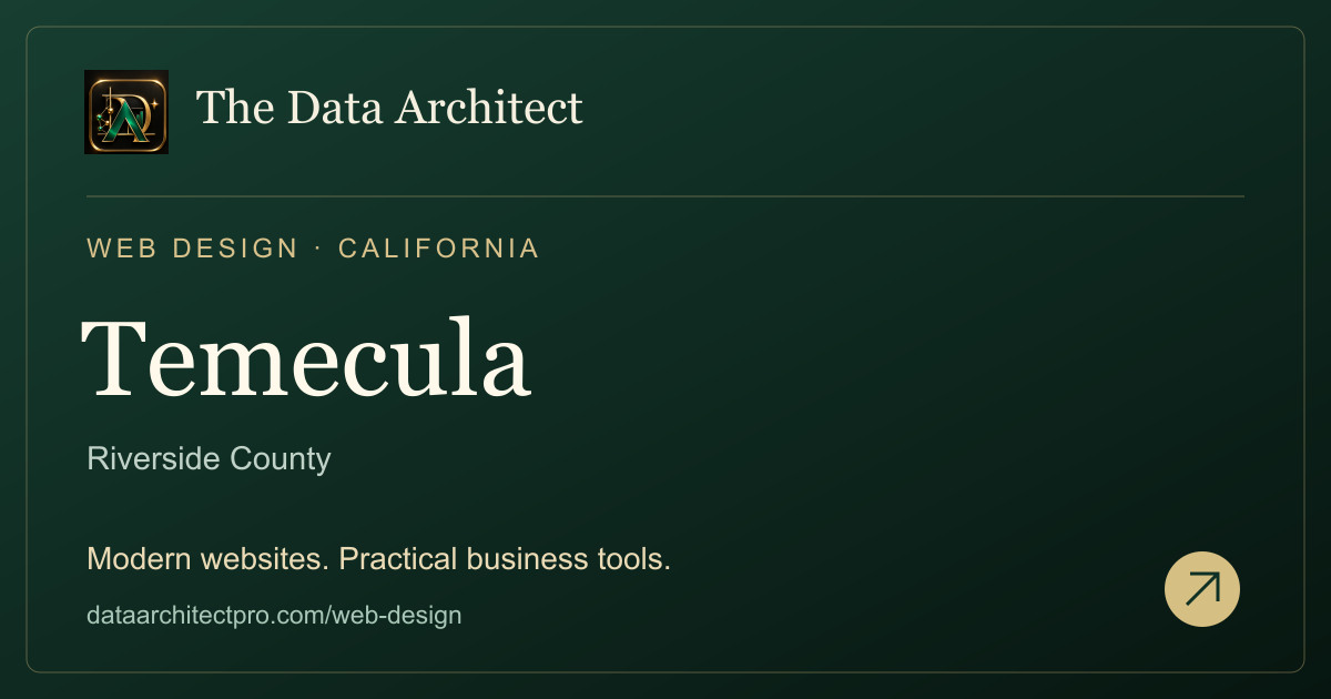 The Data Architect — web design in Temecula, California