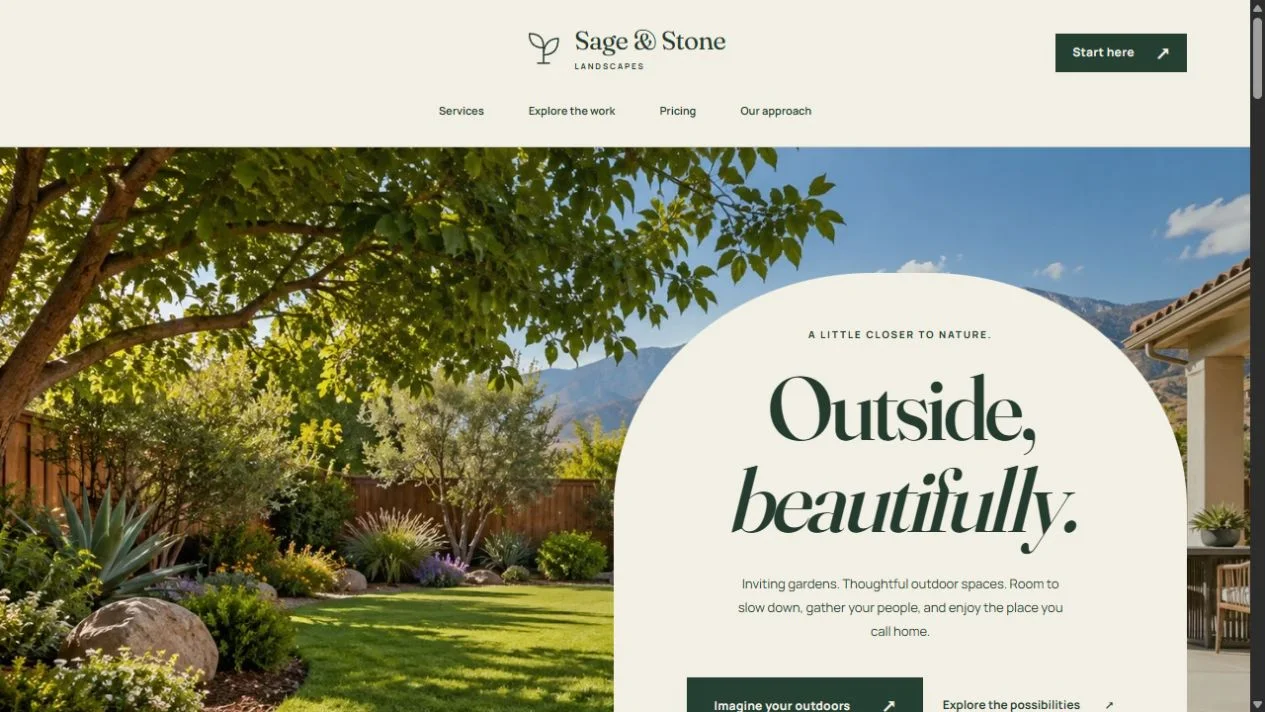 A screenshot of our Sage & Stone build.
